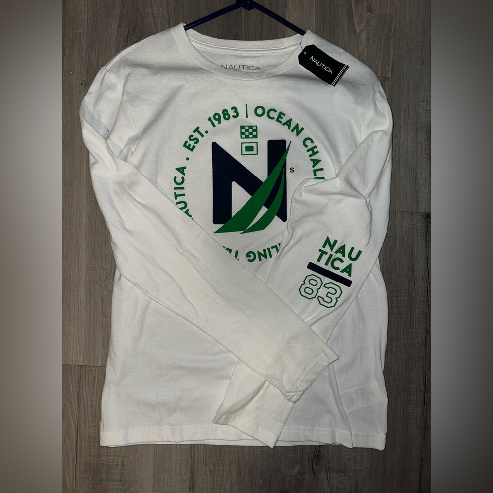 Nautica white long sleeve shirt